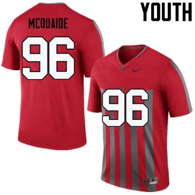 NCAA Ohio State Buckeyes Youth #96 Jake McQuaide Throwback Nike Football College Jersey GVM2145RE